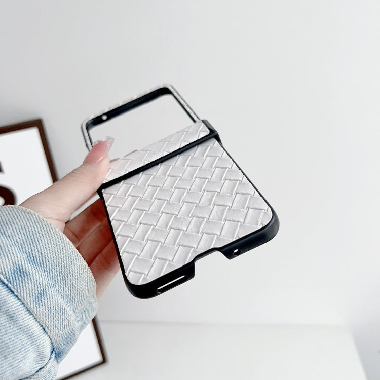 For Motorola Razr 40 Ultra Woven Texture Folding PU Phone Case(Gold) by buy2fix