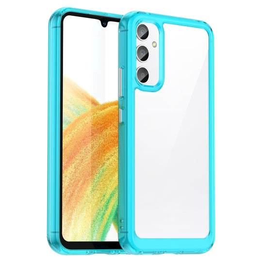 For Samsung Galaxy A25 5G Colorful Series Acrylic Hybrid TPU Phone Case(Transparent Blue)