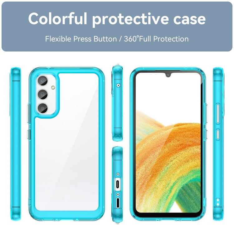 For Samsung Galaxy A25 5G Colorful Series Acrylic Hybrid TPU Phone Case(Transparent Blue) by buy2fix