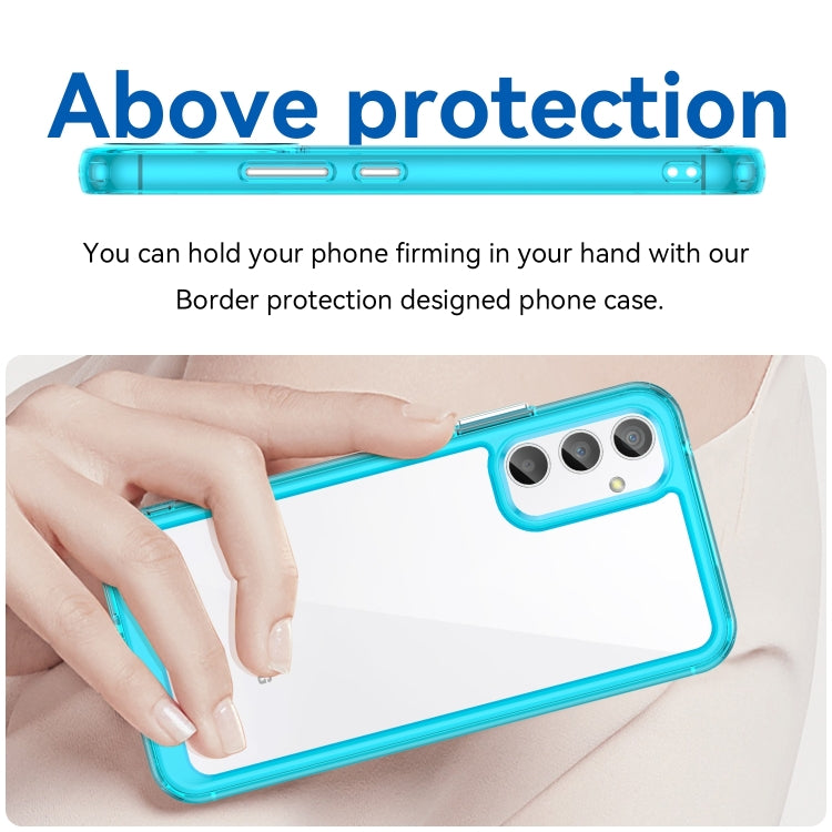 For Samsung Galaxy A25 5G Colorful Series Acrylic Hybrid TPU Phone Case(Transparent Blue) by buy2fix