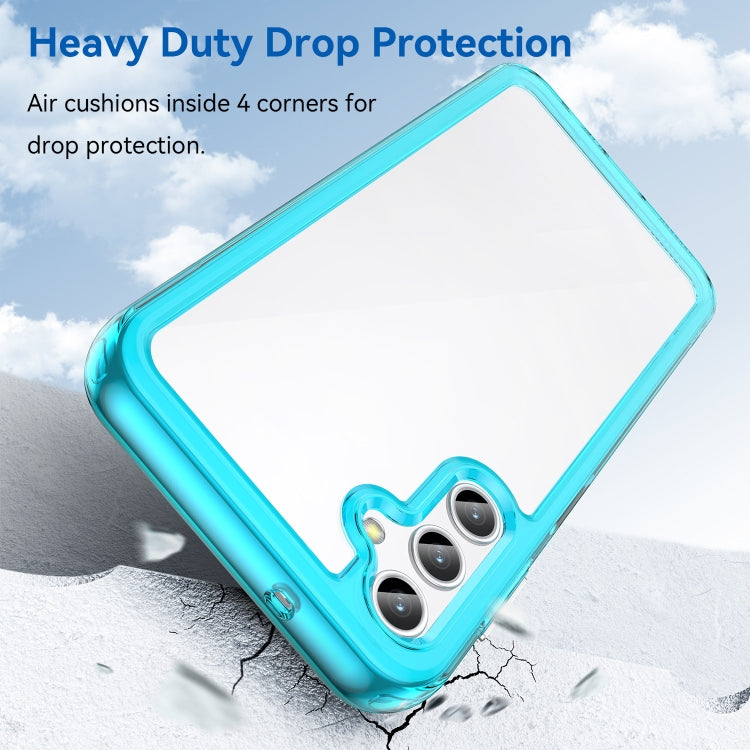 For Samsung Galaxy Jump 3 Colorful Series Acrylic Hybrid TPU Phone Case(Transparent Blue) by buy2fix