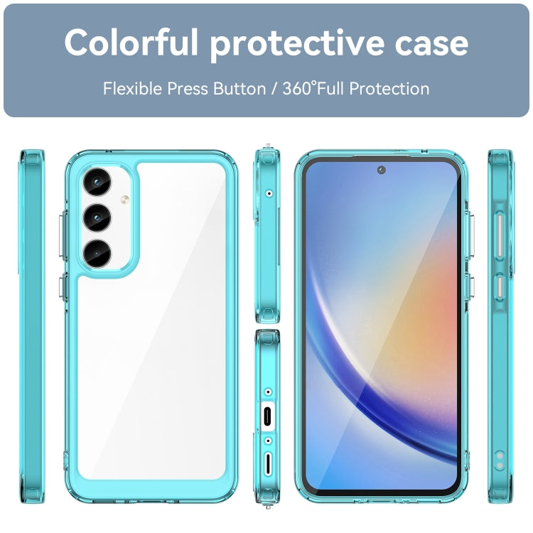 For Samsung Galaxy A35 Colorful Series Acrylic Hybrid TPU Phone Case(Transparent Blue) by buy2fix