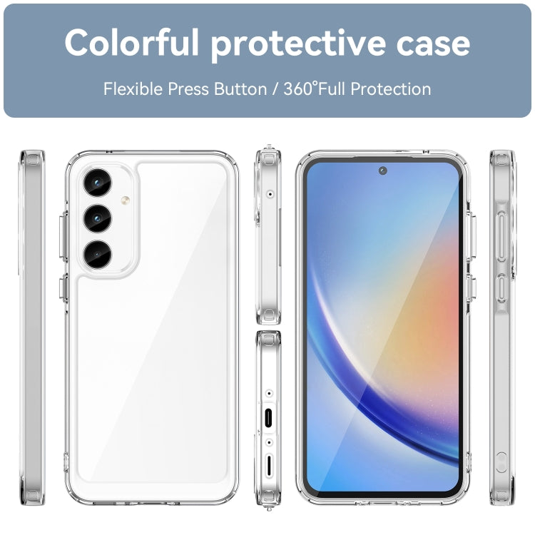 For Samsung Galaxy A35 Colorful Series Acrylic Hybrid TPU Phone Case(Transparent) by buy2fix