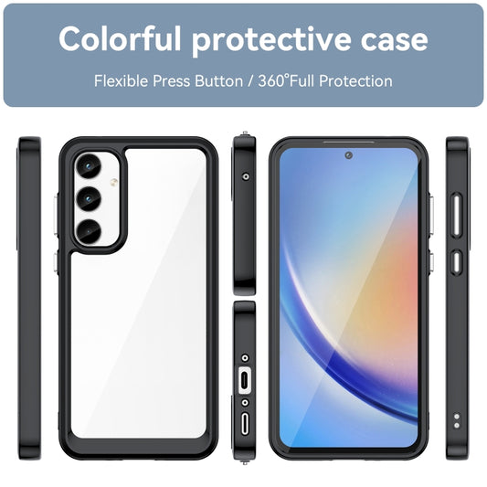 For Samsung Galaxy A55 Colorful Series Acrylic Hybrid TPU Phone Case(Black) by buy2fix