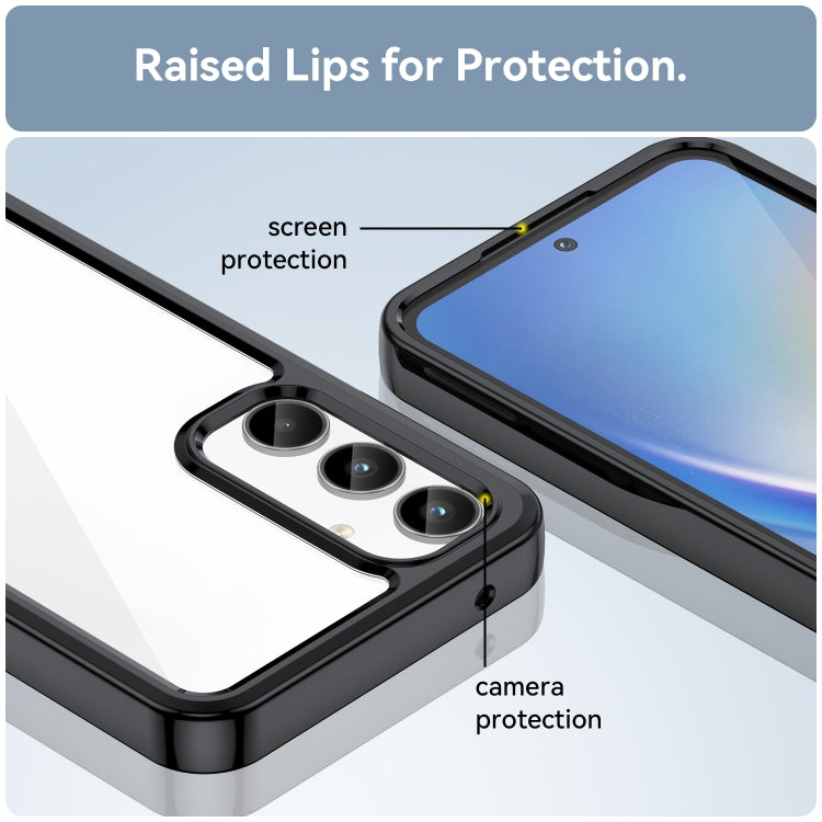 For Samsung Galaxy A55 Colorful Series Acrylic Hybrid TPU Phone Case(Black) by buy2fix