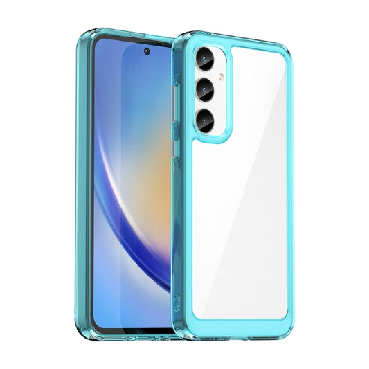 For Samsung Galaxy A55 Colorful Series Acrylic Hybrid TPU Phone Case(Transparent Blue) by buy2fix