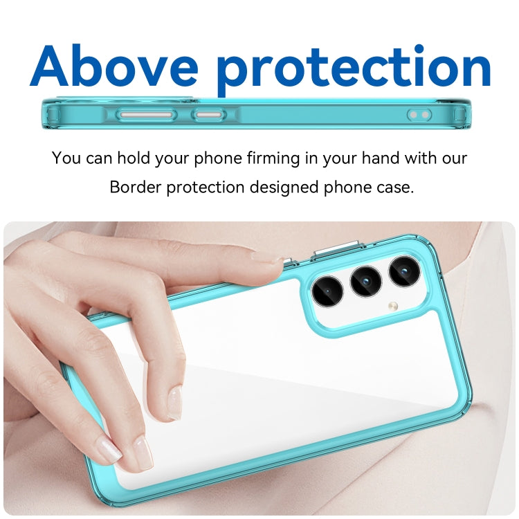For Samsung Galaxy A55 Colorful Series Acrylic Hybrid TPU Phone Case(Transparent Blue) by buy2fix