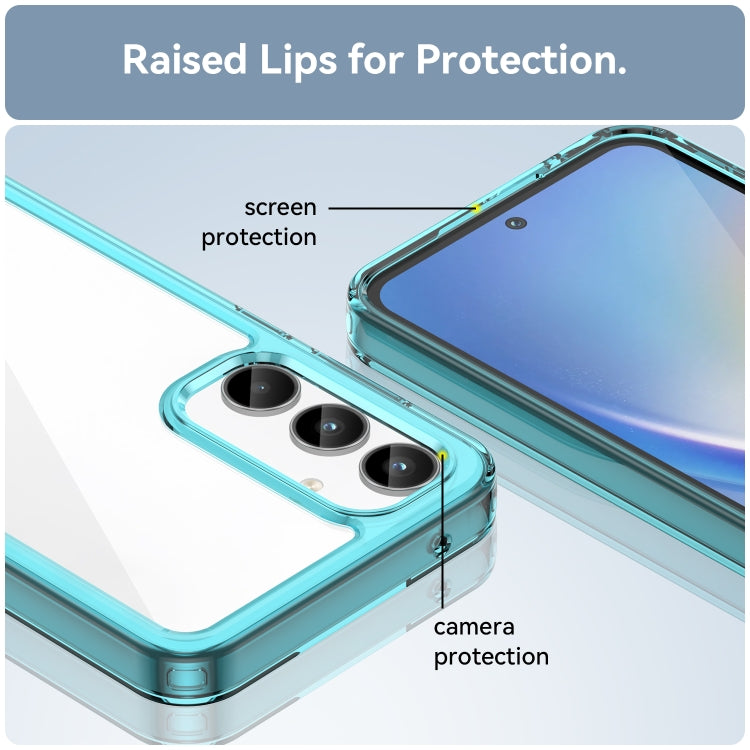 For Samsung Galaxy A55 Colorful Series Acrylic Hybrid TPU Phone Case(Transparent Blue) by buy2fix