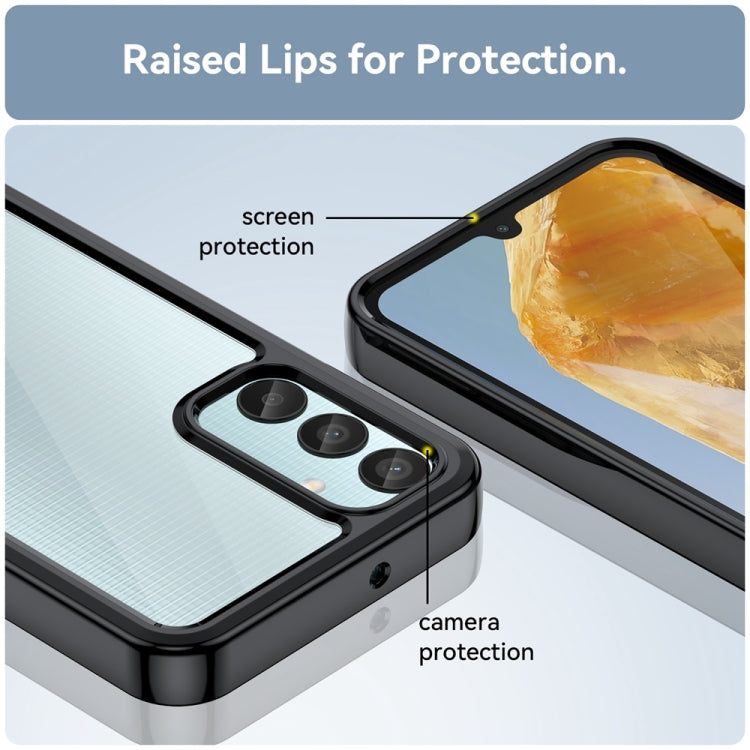 For Samsung Galaxy M15 Colorful Series Acrylic Hybrid TPU Phone Case(Black) by buy2fix