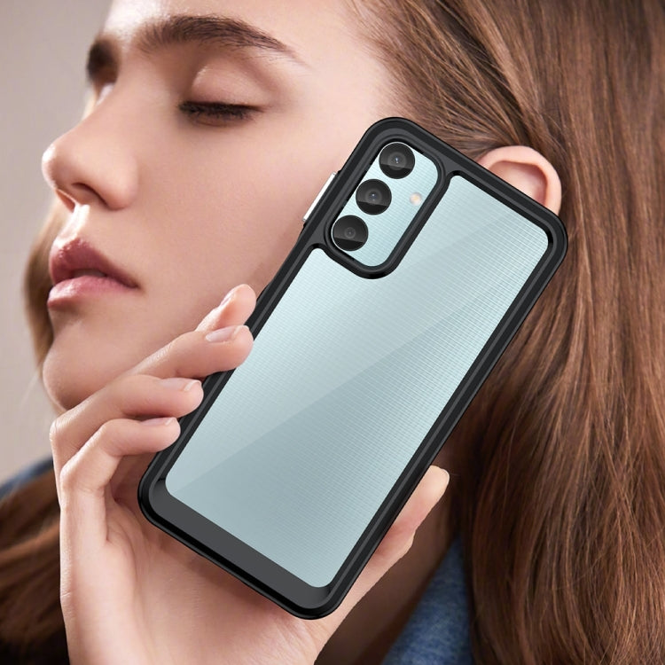 For Samsung Galaxy M15 Colorful Series Acrylic Hybrid TPU Phone Case(Black) by buy2fix