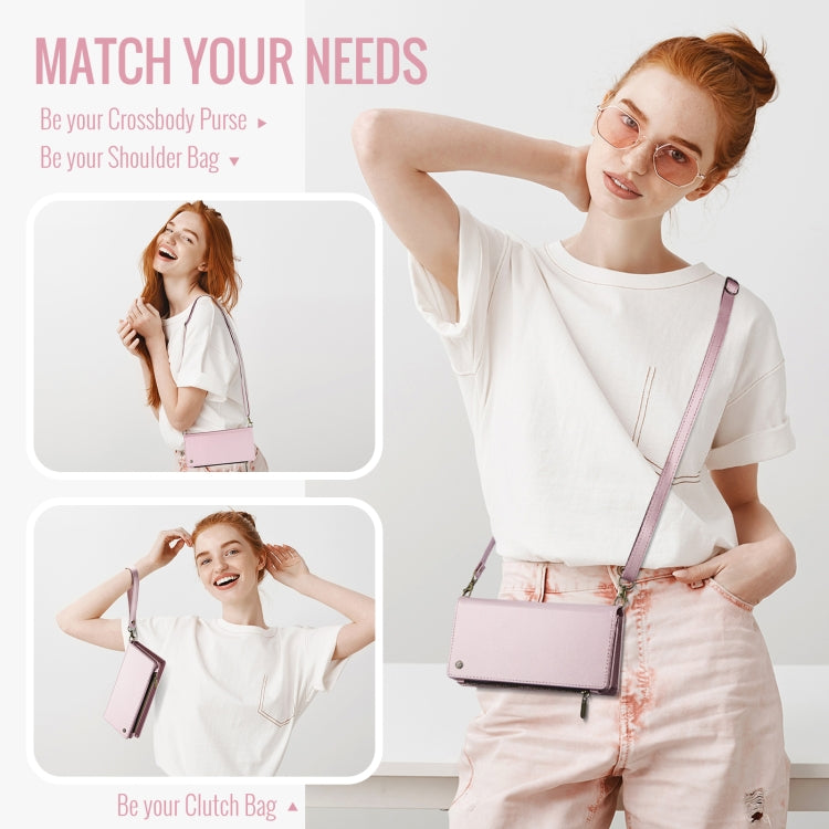CaseMe ME10 Universal Wallet Phone Case with Lanyard(Pink) - Universal Leather Case by CaseMe | Online Shopping UK | buy2fix