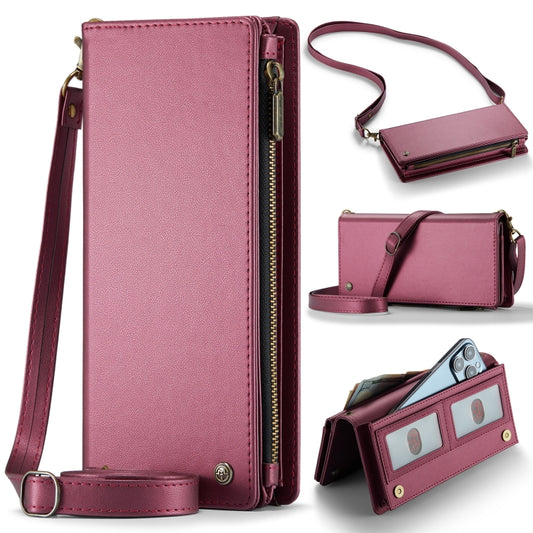 CaseMe ME10 Universal Wallet Phone Case with Lanyard(Wine Red) - Universal Leather Case by CaseMe | Online Shopping UK | buy2fix