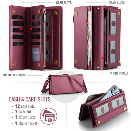 CaseMe ME10 Universal Wallet Phone Case with Lanyard(Wine Red) - Universal Leather Case by CaseMe | Online Shopping UK | buy2fix