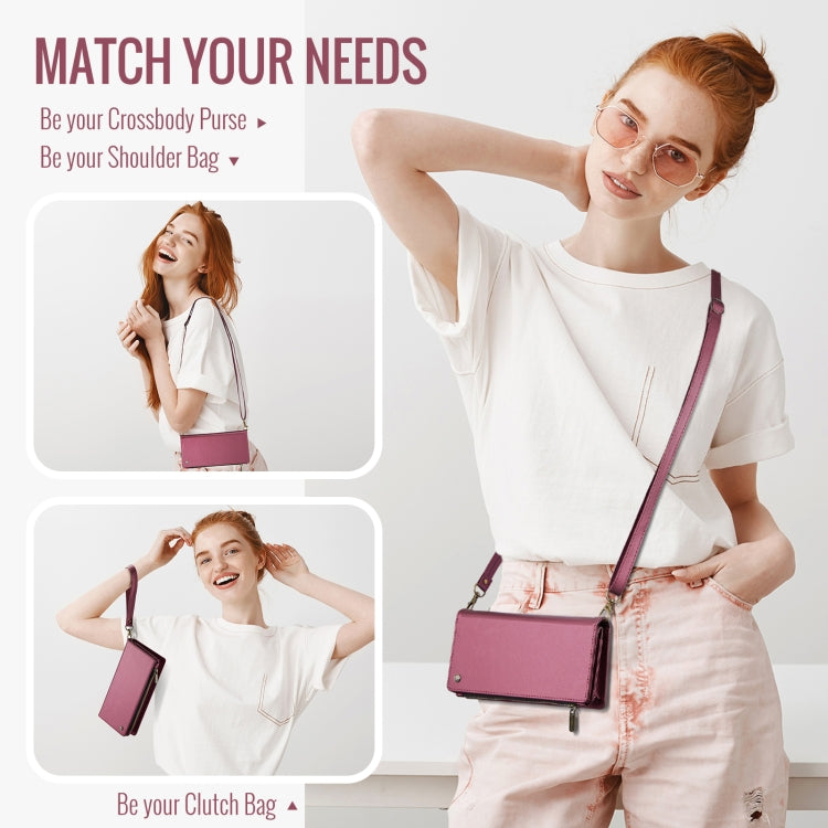CaseMe ME10 Universal Wallet Phone Case with Lanyard(Wine Red) - Universal Leather Case by CaseMe | Online Shopping UK | buy2fix