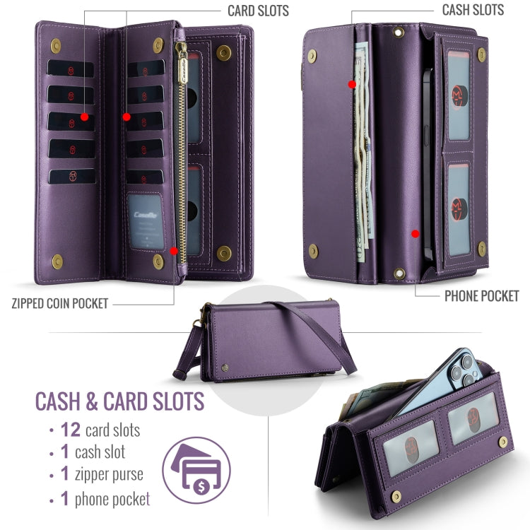 CaseMe ME10 Universal Wallet Phone Case with Lanyard(Purple) - Universal Leather Case by CaseMe | Online Shopping UK | buy2fix
