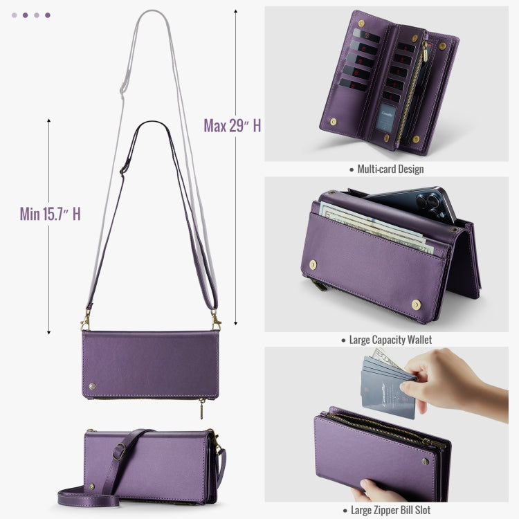 CaseMe ME10 Universal Wallet Phone Case with Lanyard(Purple) - Universal Leather Case by CaseMe | Online Shopping UK | buy2fix