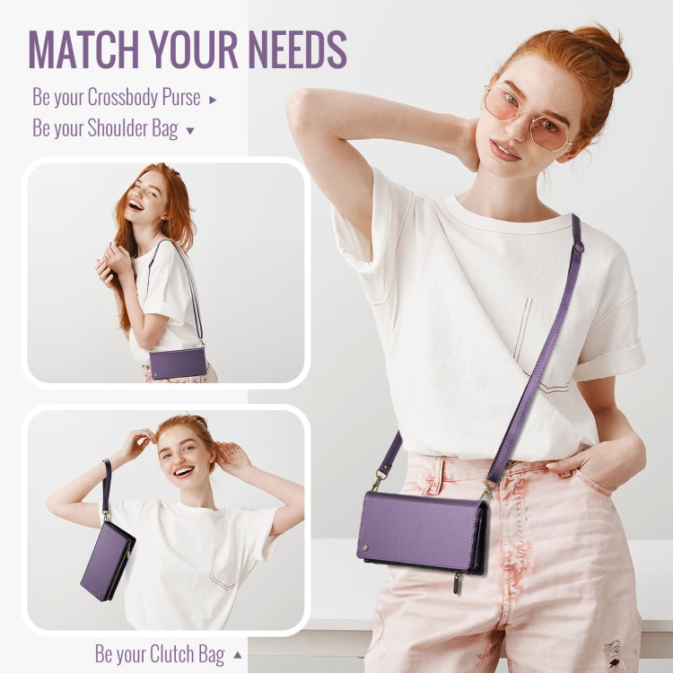 CaseMe ME10 Universal Wallet Phone Case with Lanyard(Purple) - Universal Leather Case by CaseMe | Online Shopping UK | buy2fix