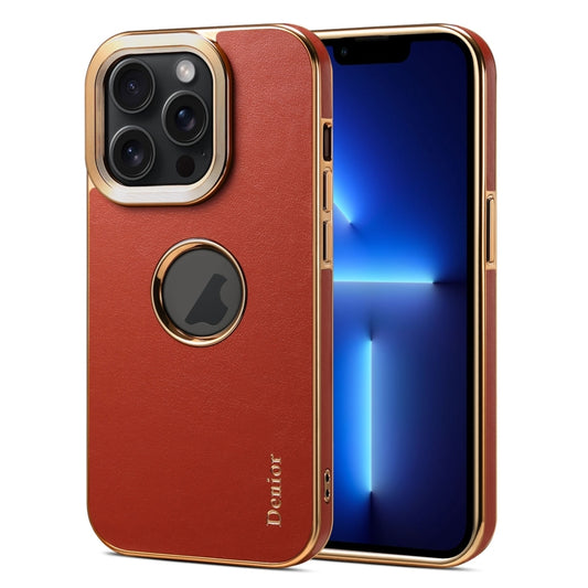For iPhone 13 Pro Denior Fragrant Calf Texture Electroplating Phone Case(Maroon Red) - iPhone 13 Pro Cases by Denior | Online Shopping UK | buy2fix