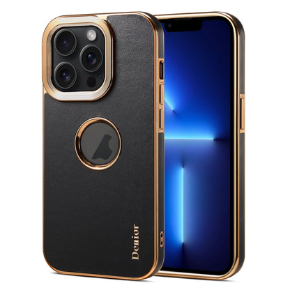 For iPhone 13 Pro Denior Fragrant Calf Texture Electroplating Phone Case(Black) - iPhone 13 Pro Cases by Denior | Online Shopping UK | buy2fix