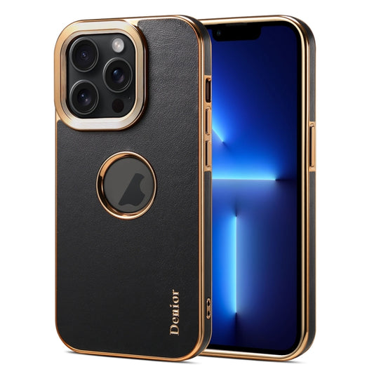 For iPhone 13 Pro Denior Fragrant Calf Texture Electroplating Phone Case(Black) - iPhone 13 Pro Cases by Denior | Online Shopping UK | buy2fix