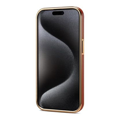 For iPhone 15 Pro Denior Fragrant Calf Texture Electroplating Phone Case(Maroon Red) - iPhone 15 Pro Cases by Denior | Online Shopping UK | buy2fix
