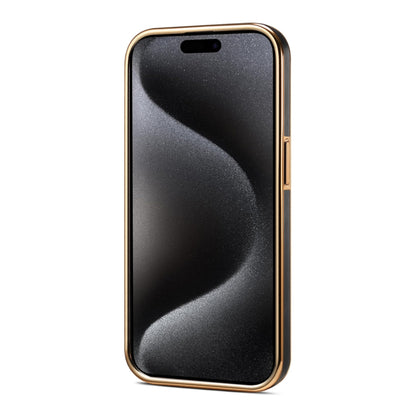 For iPhone 15 Pro Denior Fragrant Calf Texture Electroplating Phone Case(Black) - iPhone 15 Pro Cases by Denior | Online Shopping UK | buy2fix