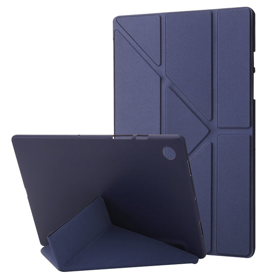 For Samsung Galaxy Tab A11 / A9 TPU Deformation Multi-Fold Leather Tablet Case(Navy Blue) by buy2fix