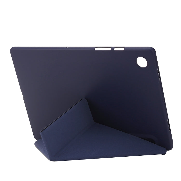 For Samsung Galaxy Tab A11 / A9 TPU Deformation Multi-Fold Leather Tablet Case(Navy Blue) by buy2fix