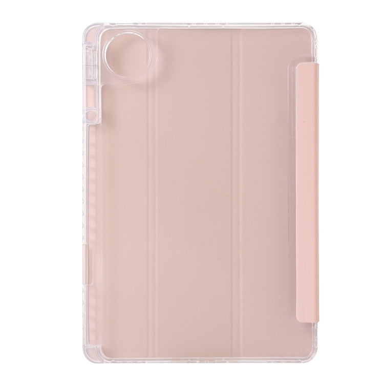 For Huawei Matepad 11 Pro 2024 Clear Acrylic 3-Fold Leather Tablet Case(Pink) - Huawei by buy2fix | Online Shopping UK | buy2fix