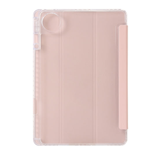 For Huawei Matepad 11 Pro 2024 Clear Acrylic 3-Fold Leather Tablet Case(Pink) - Huawei by buy2fix | Online Shopping UK | buy2fix