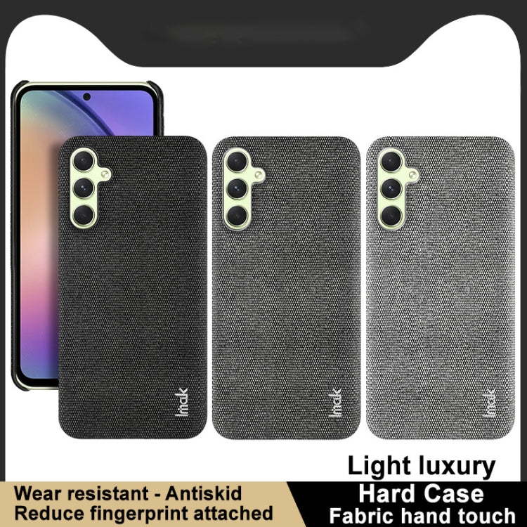 For Samsung Galaxy A34 5G imak Ruiyi Series Cloth Texture PU + PC Phone Case(Dark Grey) by imak