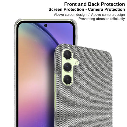 For Samsung Galaxy A34 5G imak Ruiyi Series Cloth Texture PU + PC Phone Case(Dark Grey) by imak