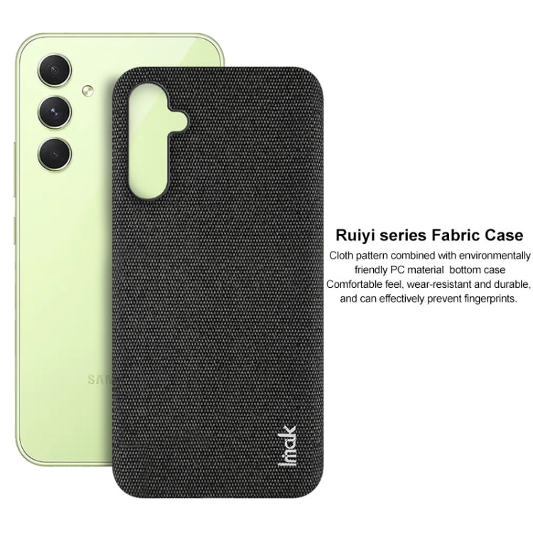 For Samsung Galaxy A34 5G imak Ruiyi Series Cloth Texture PU + PC Phone Case(Dark Grey) by imak