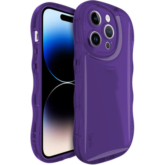 For iPhone 14 Pro Max IMAK Wave Bubble Soft Shockproof Phone Case(Purple)