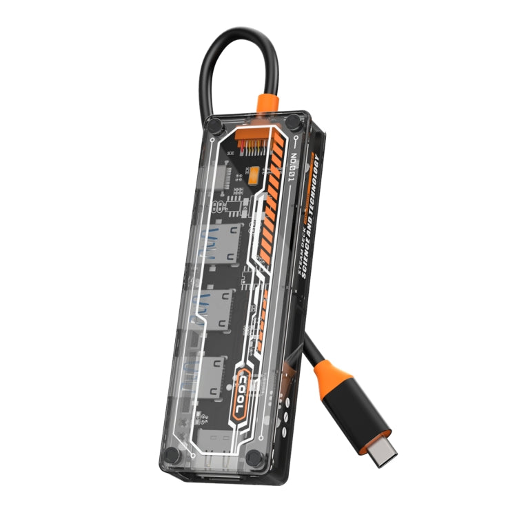 SW5H 5 in 1 Type-C to PD + USB3.0 + 2 x USB2.0 + HDMI HUB Docking Station(Grey) by buy2fix