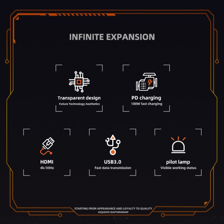 SW5H 5 in 1 Type-C to PD + USB3.0 + 2 x USB2.0 + HDMI HUB Docking Station(Grey) by buy2fix