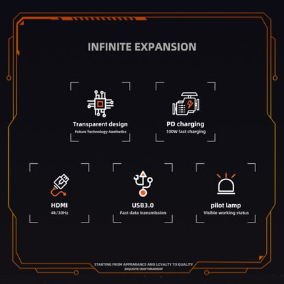 SW5H 5 in 1 Type-C to PD + USB3.0 + 2 x USB2.0 + HDMI HUB Docking Station(Grey) by buy2fix