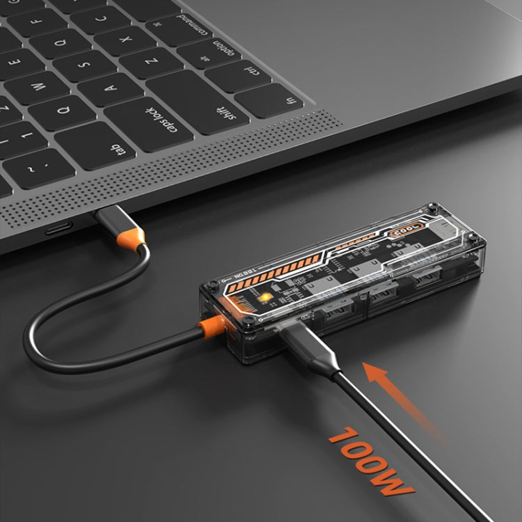 SW5H 5 in 1 Type-C to PD + USB3.0 + 2 x USB2.0 + HDMI HUB Docking Station(Grey) by buy2fix