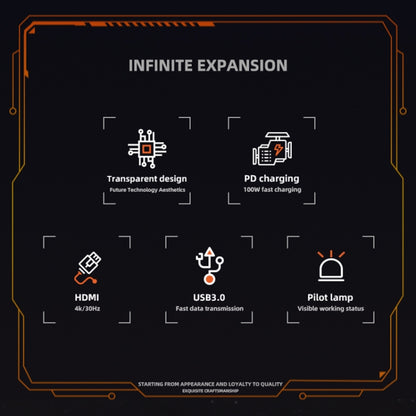 SW6V 6 in 1 Type-C to USB + HDMI + VGA + Audio 3.5 HUB Docking Station(Grey) by buy2fix