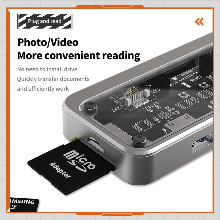 SW10V 10 in 1 Type-C to USB + HDMI + VGA + RJ45 + SD/TF + Audio 3.5 HUB Docking Station(Grey) by buy2fix