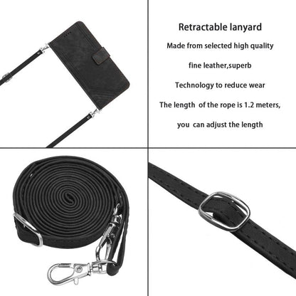 For Google Pixel 10 Pro XL Skin Feel Stripe Pattern Leather Phone Case with Lanyard(Black) - Google Cases by buy2fix | Online Shopping UK | buy2fix
