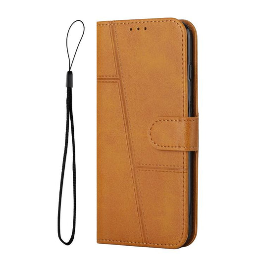 For Google Pixel 10 / 10 Pro Stitching Calf Texture Buckle Leather Phone Case(Yellow) - Google Cases by buy2fix | Online Shopping UK | buy2fix