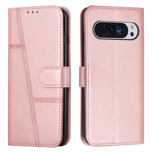 For Google Pixel 10 Pro XL Stitching Calf Texture Buckle Leather Phone Case(Pink) - Google Cases by buy2fix | Online Shopping UK | buy2fix