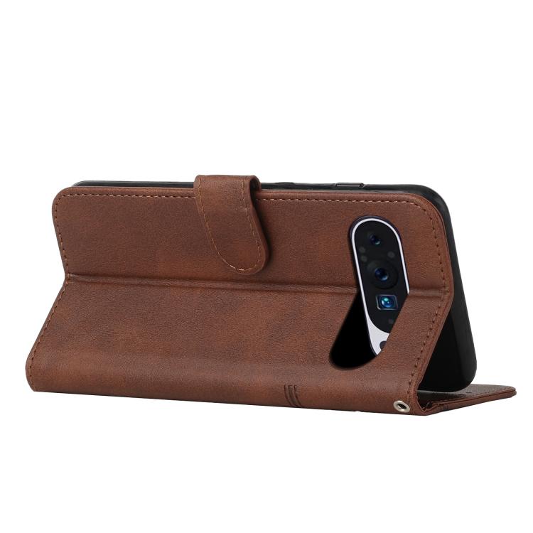 For Google Pixel 10 Pro XL Stitching Calf Texture Buckle Leather Phone Case(Brown) - Google Cases by buy2fix | Online Shopping UK | buy2fix