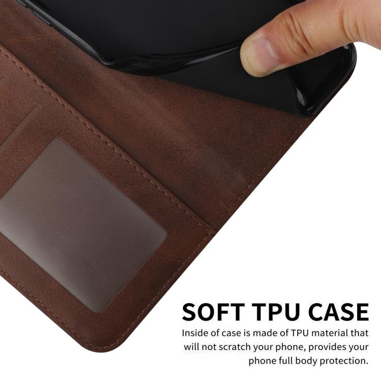 For Google Pixel 10 Pro XL Stitching Calf Texture Buckle Leather Phone Case(Brown) - Google Cases by buy2fix | Online Shopping UK | buy2fix