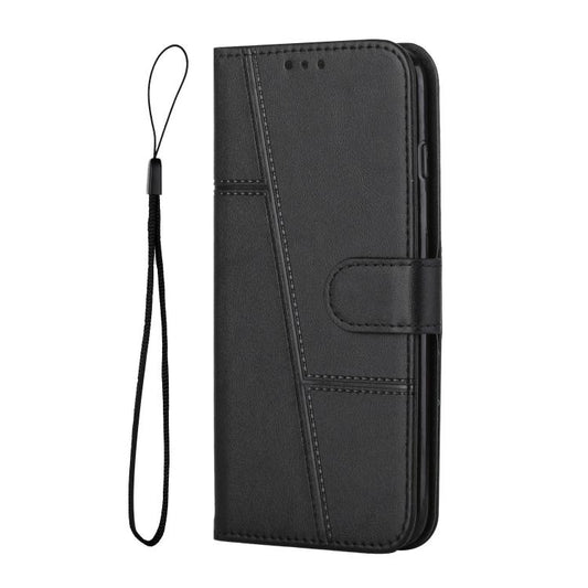 For Google Pixel 10 Pro XL Stitching Calf Texture Buckle Leather Phone Case(Black) - Google Cases by buy2fix | Online Shopping UK | buy2fix