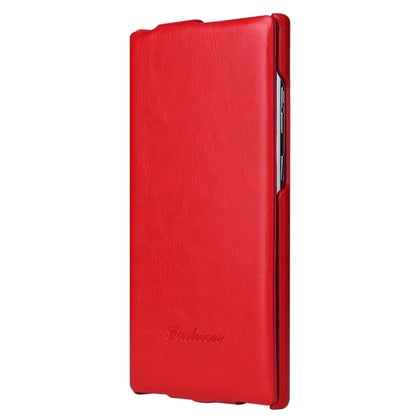 For Samsung Galaxy S24 Ultra 5G Fierre Shann 64 Texture Vertical Flip PU Leather Phone Case(Red) - Galaxy S24 Ultra 5G Cases by FIERRE SHANN | Online Shopping UK | buy2fix