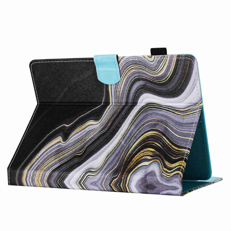 For 7 inch Universal Marble Pattern Stitching Leather Tablet Case(Black Gold) - 7 inch by buy2fix | Online Shopping UK | buy2fix
