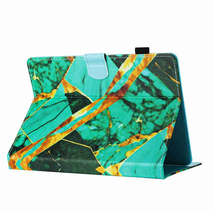 For 8 inch Universal Marble Pattern Stitching Leather Tablet Case(Gold Green) - 8 inch by buy2fix | Online Shopping UK | buy2fix
