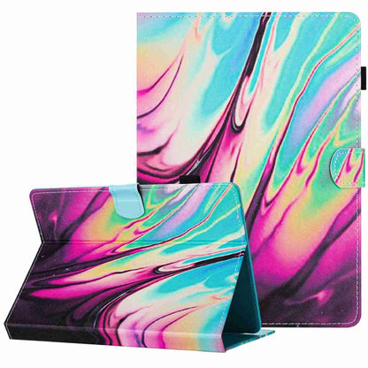 For 8 inch Universal Marble Pattern Stitching Leather Tablet Case(Rose Blue) - 8 inch by buy2fix | Online Shopping UK | buy2fix